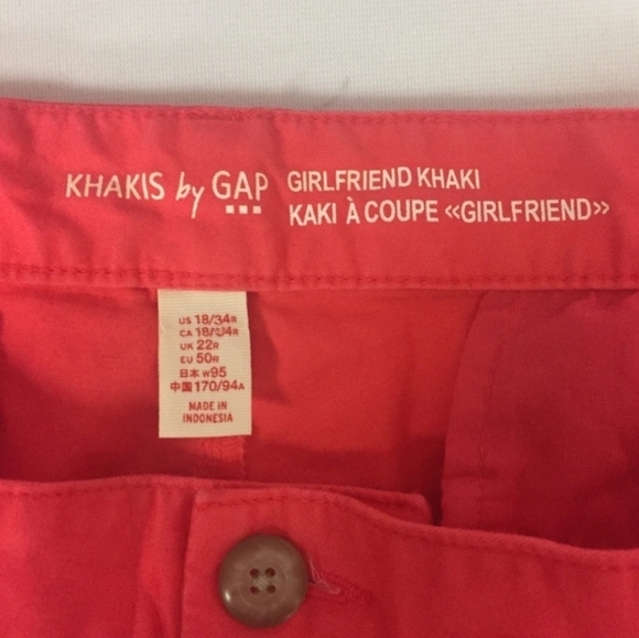 GAP Girlfriend Khaki Pants Capri Cropped Salmon Pink Women Size 18 Plus B22#3 - Picture 3 of 5
